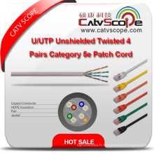 Structure Câblage U / UTP Unshielded Twisted 4 Pairs Catégorie 5e Patch Cord